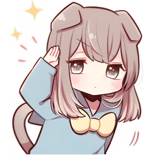 🫡 动漫, 卡通, 狗, 可爱, 卡哇伊 whatsapp sticker