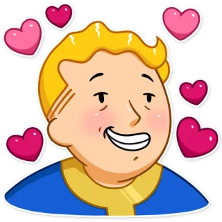 💕 Vault Boy Fallout video game, cartoon, fallout, hearts, vault boy telegram sticker