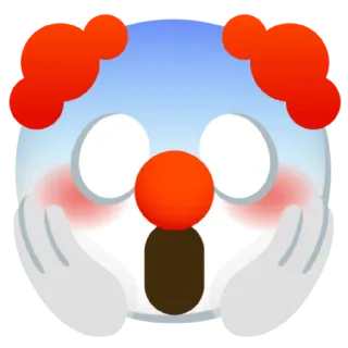 😱 clown, emoji, surprised, shocked, scared telegram sticker