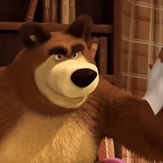 🧸 Bear Masha and the Bear cartoon, bear, animal, animation, friendly telegram sticker