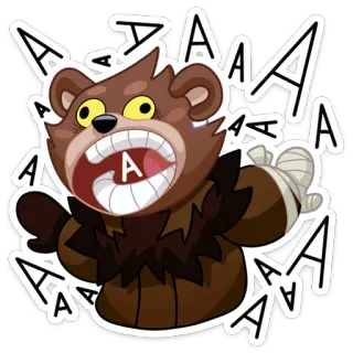 😲 AAAAAAA oso, monstruo, criatura, miedo, enojado, AAA, terror whatsapp sticker