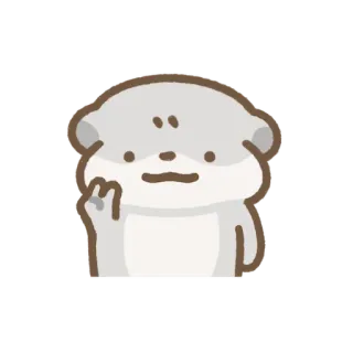 ✌️ animal, mignon, loutre, dessin animé, doigt whatsapp sticker