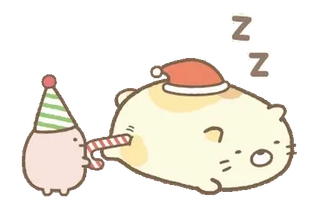 ❄️ chat, dormir, Noël, vacances, fête, mignon telegram sticker