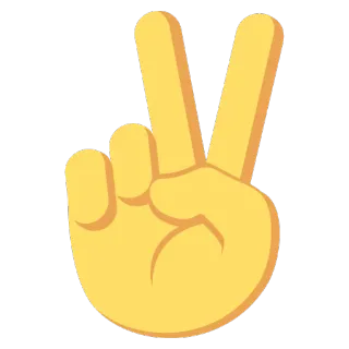 ✌ paz, vitória, gesto de mão, emoji, dedos, sinal telegram sticker