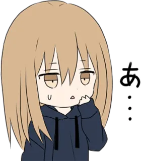 😓 あ... 动漫, 卡通, 女孩, 日语, 表情, 无聊 whatsapp sticker