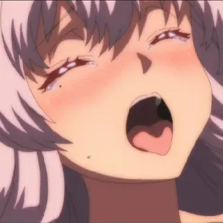 😜 アニメ, 泣く, 女の子, 口を開ける telegram sticker