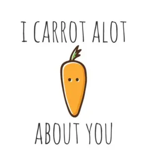 🌝 I CARROT ALOT ABOUT YOU Karotte, Wortspiel, Liebe, Essen, Gemüse, niedlich whatsapp sticker