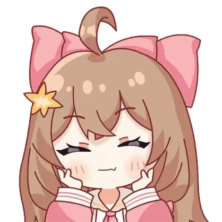 🤤 mignon, animé, fille, dessin animé, kawaii, autocollant whatsapp sticker