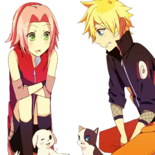 🐱 Naruto anime, cartoon, Sakura, Naruto, characters, kawaii telegram sticker