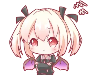 😒 อนิเมะ, น่ารัก, จิบิ, ผู้หญิง, คาวาอิ, สติกเกอร์ telegram sticker
