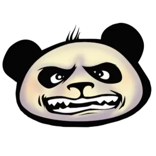 😖 dier, panda, gezicht, cartoon, boos, mascotte telegram sticker
