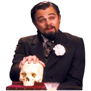 😊 Leonardo DiCaprio Hamlet actor, cráneo, drama, película, Leonardo DiCaprio whatsapp sticker