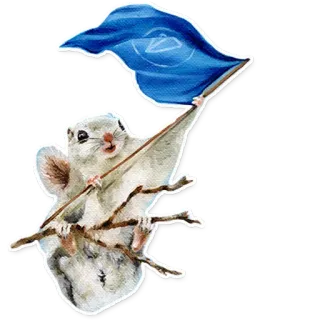 💎 リス, 旗, 動物, 青旗, げっ歯類 whatsapp sticker