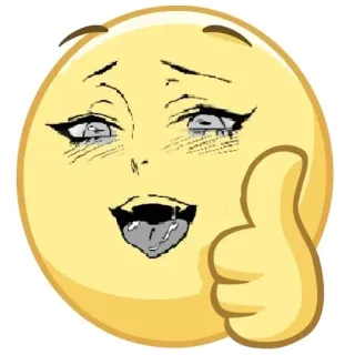 👅 emoji, expression, face, thumbs up, approval telegram sticker