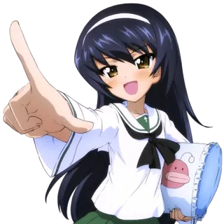 😃 Anime, Mädchen, Zeigen, Uniform whatsapp sticker