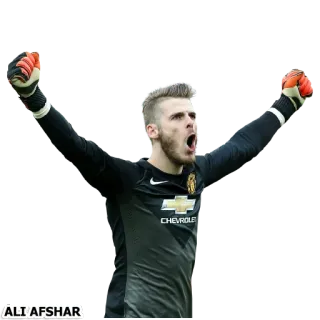 ⚽ ALI'AFSHAR sepak bola, penjaga gawang, atlet, olahraga, David de Gea telegram sticker