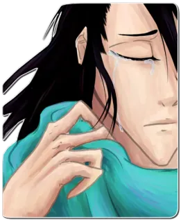 😢 triste, chorando, anime, mangá, emoções, personagem, lágrimas whatsapp sticker