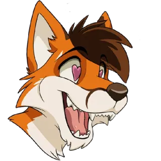 😍 лиса, мультик, животное, голова, пушистый telegram sticker