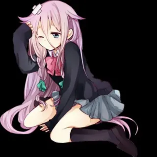 😖 Anime Mädchen, Süß, Manga, Kawaii, Schuluniform, Lila Haare whatsapp sticker