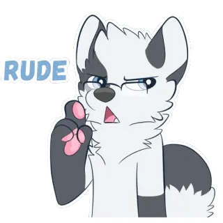 😐 RUDE 動物, 狼, 失礼, 漫画, 表情 telegram sticker