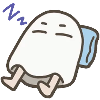 🫥 ZZZ sleepy, ghost, sleeping, nap, cartoon whatsapp sticker