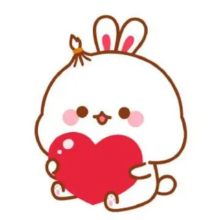 🍼 conejo, conejo, corazón, lindo, kawaii, amor telegram sticker