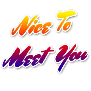 👬 Nice to Meet You Sapaan, Senang bertemu denganmu, Ramah, Perkenalan, Penuh warna whatsapp sticker