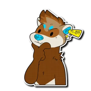 🤔 11-84 выдра, животное, думает, мультфильм, пушистый, милый telegram sticker