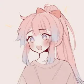 ☺️ ragazza anime, capelli rosa, carina, anime telegram sticker
