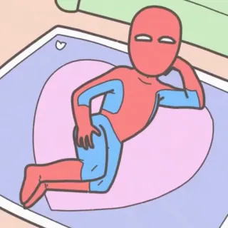 😎 spider-man, lügen, posieren, held, lustig, illustration, cartoon telegram sticker