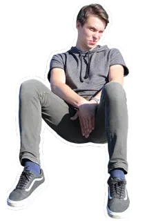 🔞 Mann, sitzen, Person, Freizeitkleidung, drinnen telegram sticker