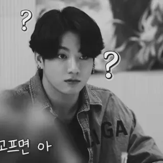 🌚 고프면 아 kpop, question, chanteur, confusion, coréen telegram sticker