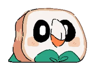 🍴 Rowlet Pokemon, hibou, mignon, jeu, personnage telegram sticker