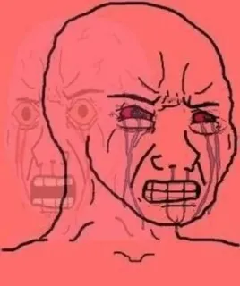 😠 Meme, Wojak, Płacz, Udręka, Rozpacz telegram sticker