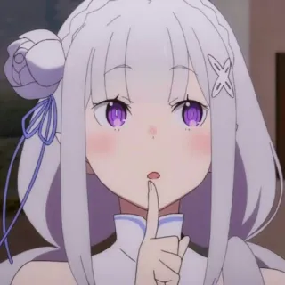 ✨ Emilia Re:Zero Anime, Fille, Mignon, Emilia, Re:Zero, Chut telegram sticker