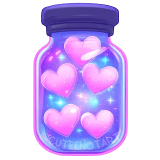 🫙 K-CUTEENOTART heart, stars, jar, love, pink, shiny telegram sticker