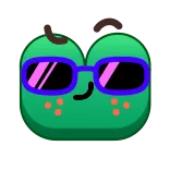 😎 pegatina, dibujos animados, verde, gafas de sol telegram sticker