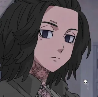 🈸 anime, character, tattoo, man, illustration, portrait telegram sticker