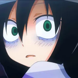 😱 Tomoko Kuroki WataMote Anime, Dziewczyna, zawstydzona, zestresowana, nieśmiała towarzysko whatsapp sticker