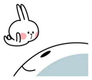 😉 Hase, süß, Cartoon, Tier, weiß, Illustration whatsapp sticker