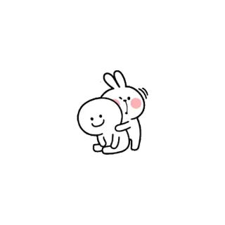 😍 Cartone animato, Coniglio, Carino, Personaggio, Divertente telegram sticker