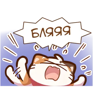 😫 БЛЯЯЯ gato, xingamentos, russo, ofensivo, palavrões, animal whatsapp sticker