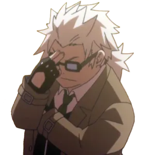 🤔 Anime, Personagem, Óculos, Dedo telegram sticker