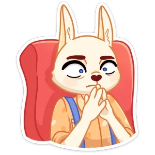 😳 Coelho desenho, Personagem animado, Coelho, Sentado, Cadeira, Antropomórfico telegram sticker