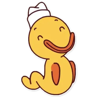 😁 утка, мультфильм, животное, милый, желтый, моряк telegram sticker