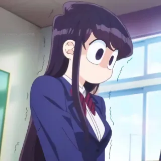 😰 Komi Shouko Komi Can't Communicate 애니메이션, 코미 양은 커뮤증입니다, 코미 쇼코, 긴장, 만화, 교복 telegram sticker