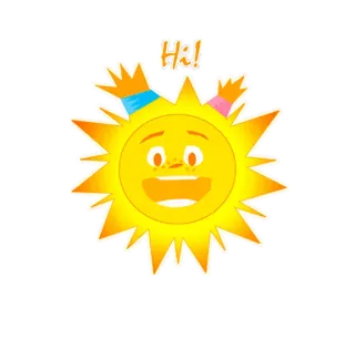 😀 Hi! sole, felice, cartoni animati, saluto telegram sticker