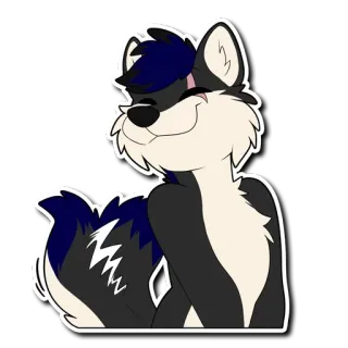 😊 Furry, Animale, Antropomorfo, Cane, Cartone animato, Adesivo, Sorridendo, Carino telegram sticker
