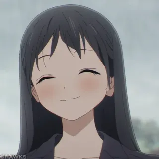 🍥 Anime, Garota, Sorriso, Feliz, Retrato telegram sticker