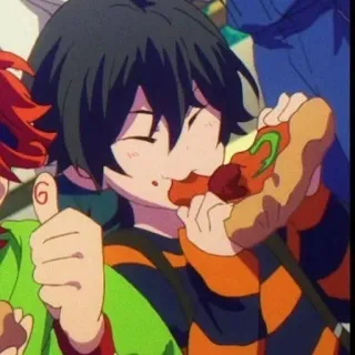 🥺 Anime, Essen, Pizza, Cartoon, Figur, Daumen hoch, Essen telegram sticker